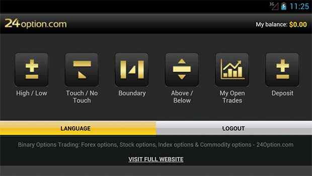 24option Mobile Binary Options Trading Screenshot Featured
