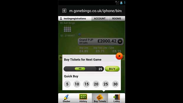 Gone Bingo Mobile Screenshot 4