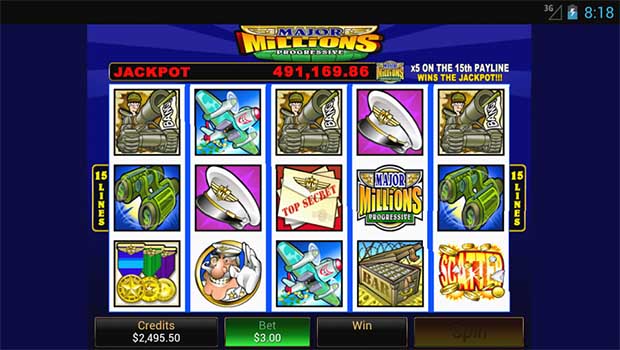 Major Millions Progressive Slots Screenshot