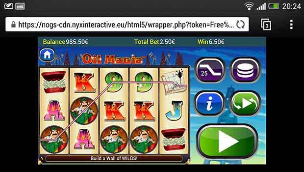 VideoSlots Mobile Casino Oil Mania Slots Screenshot